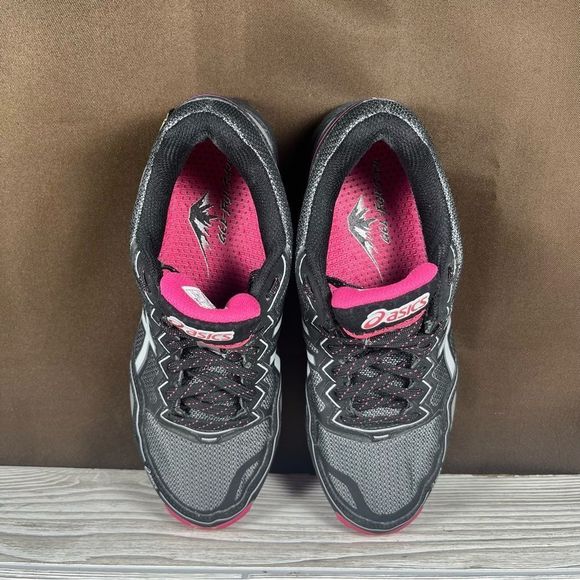 Asics Gel-Fuji Setsu Black Gray Pink Goretex Trail Running Shoe Spikes Womens 7 - Picture 7 of 9